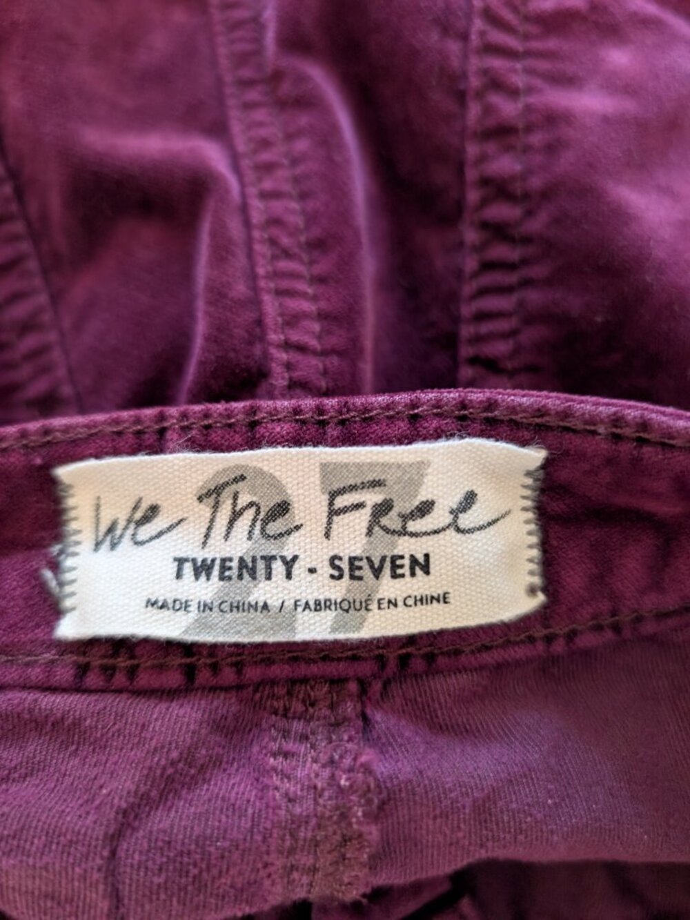 NWT Free People We The Free Velvet Flare Pants Wine Size 27 - Picture 8 of 8